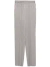 Giorgio Armani Pattern-jacquard Trousers In Grey