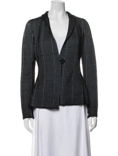Pre-owned Giorgio Armani Patterned Blazer In Black