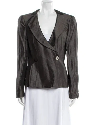 Pre-owned Giorgio Armani Patterned Blazer In Gray