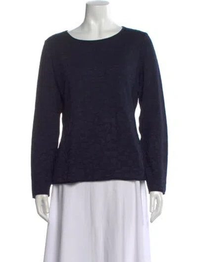 Pre-owned Giorgio Armani Patterned Crew Neck Sweater In Blue