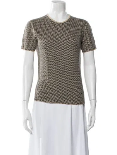 Pre-owned Giorgio Armani Patterned Crew Neck Sweater In Neutral