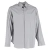 Giorgio Armani Patterned Hidden Button Shirt In Grey Cotton In Gray