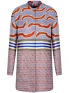 Giorgio Armani Patterned-jacquard Coat In Purple