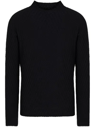 GIORGIO ARMANI PATTERNED-JACQUARD JUMPER