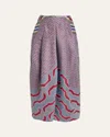 Giorgio Armani Patterned Jacquard Pleated Maxi Skirt In Multi