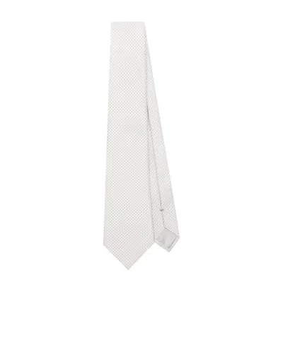 Giorgio Armani Patterned-jacquard Silk Tie In White