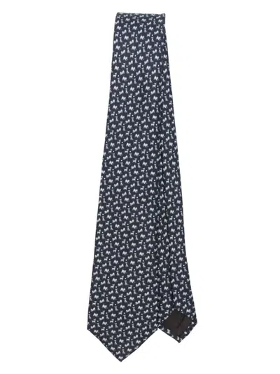 Giorgio Armani Patterned-jacquard Tie In Black