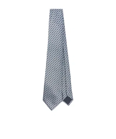 Giorgio Armani Patterned-jacquard Tie In Gray