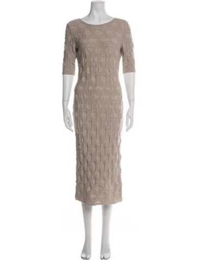 Pre-owned Giorgio Armani Patterned Long Dress In Green