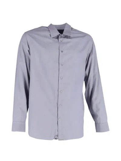 Pre-owned Giorgio Armani Patterned Long-sleeve Shirt In Gray