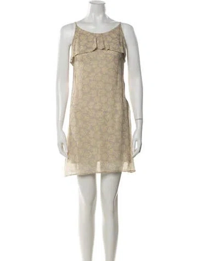 Pre-owned Giorgio Armani Patterned Midi Length Dress In Yellow