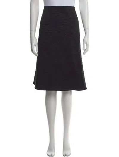 Pre-owned Giorgio Armani Patterned Midi Length Skirt In Black