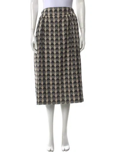 Pre-owned Giorgio Armani Patterned Midi Length Skirt In Neutral