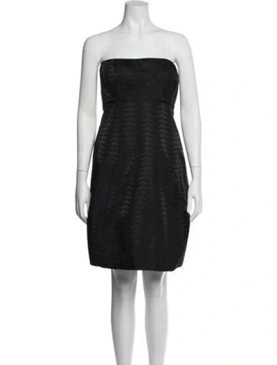 Pre-owned Giorgio Armani Patterned Mini Dress In Black