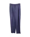 Giorgio Armani Patterned Pleated Trousers In Blue Viscose In Blue
