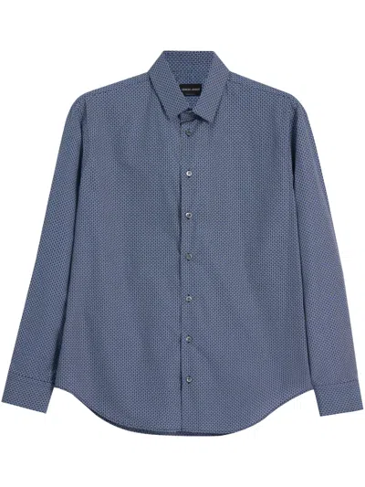 Giorgio Armani Patterned Shirt In Blue