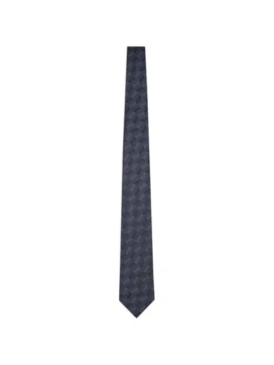 Giorgio Armani Patterned Silk Tie In Brown
