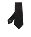 Giorgio Armani Pointed Tip Patterned Silk Tie In Black