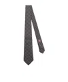 Giorgio Armani Silk Jacquard Tie Monogram Detail In Black