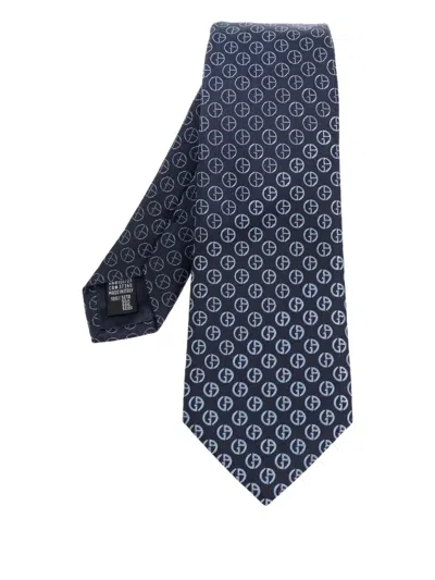 Giorgio Armani Patterned Tie In Blue