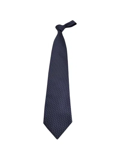 Pre-owned Giorgio Armani Patterned Tie In Blue