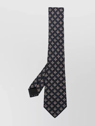 Giorgio Armani Patterned Tie With Standard Width And Shape In Blue