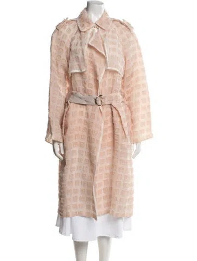 Pre-owned Giorgio Armani Patterned Trench Coat In Pink