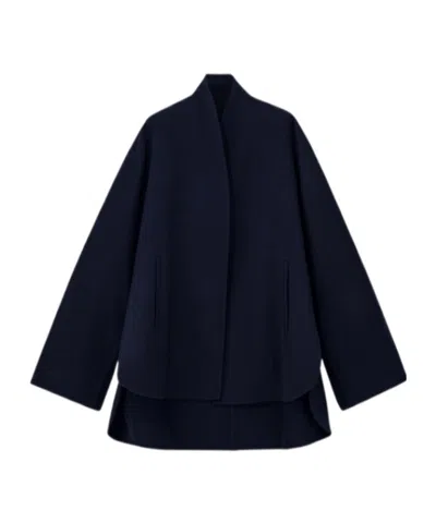 Giorgio Armani Pea Coat In Heavy Double Cashmere With A Shawl Collar In Multi