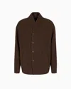 Giorgio Armani Pea Coat In Wool And Cashmere Cloth In Brown