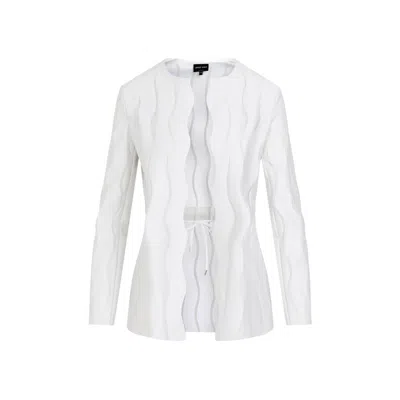 Giorgio Armani Pearl Grey Blazer In White