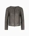 Giorgio Armani Pearlised Nappa Leather Jacket With Applied Studs