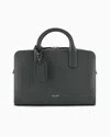 Giorgio Armani Pebbled Leather Briefcase In Green