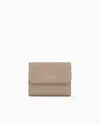 Giorgio Armani Pebbled Leather Trifold Wallet In Gray