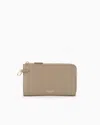 Giorgio Armani Pebbled Leather Wallet With Wraparound Zip In Beige