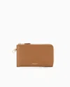 Giorgio Armani Pebbled Leather Wallet With Wraparound Zip In Camel