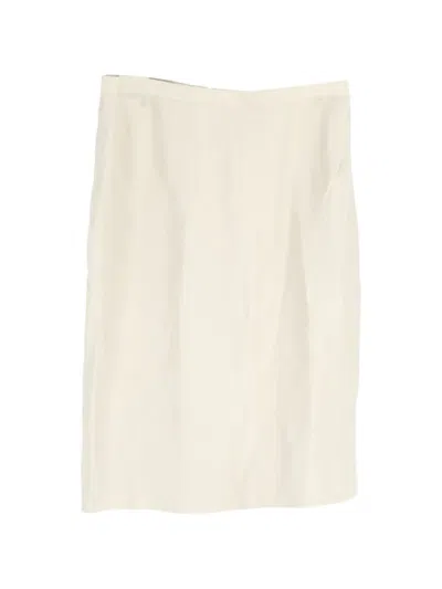 Pre-owned Giorgio Armani Pencil Mini Skirt In White