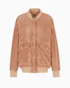 Giorgio Armani Perforated Suede Blouson In Nude
