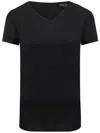 Giorgio Armani V-neck Short Sleeve Staple Top In Black