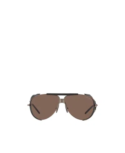 Giorgio Armani Pilot Sunglasses In Brown