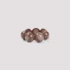 Giorgio Armani Beaded Polyester Elasticated Bracelet Half Sphere In Brown