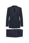 Giorgio Armani Pinstripe Suit In Blue
