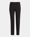 Giorgio Armani Pintuck Slim-leg Cady Trousers In Black