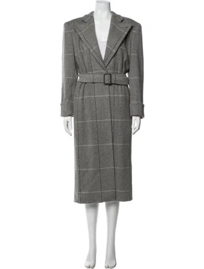 Pre-owned Giorgio Armani Plaid Print Coat In Neutral