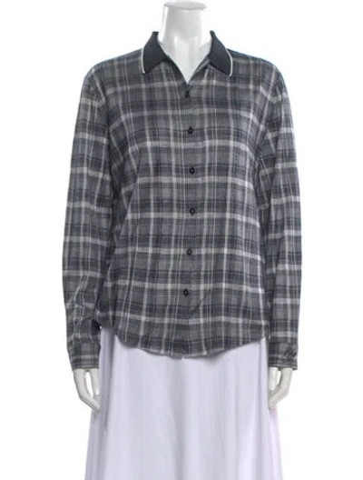Pre-owned Giorgio Armani Plaid Print Sweater In Blue