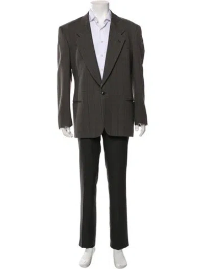 Pre-owned Giorgio Armani Plaid Print Two-piece Blazer In Neutral