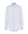 Giorgio Armani Fitted Long Sleeve Lapel All-over Striped Casual Shirt In Blue