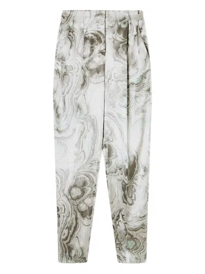 GIORGIO ARMANI PLEAT-DETAIL TIE-DYE TROUSERS