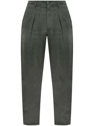 Giorgio Armani Pleat-detail Trousers In Green