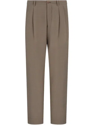 Giorgio Armani Pleat-detail Trousers In Neutrals
