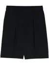 Giorgio Armani Pleat-detail Wide-leg Shorts In Blue
